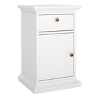Primrose Bedside - 1 Door + 1 Drawer in White