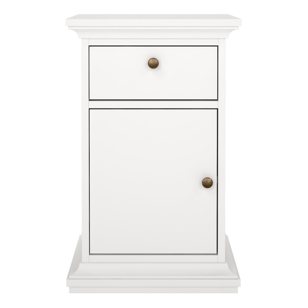 Primrose Bedside - 1 Door + 1 Drawer in White