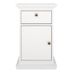 Primrose Bedside - 1 Door + 1 Drawer in White