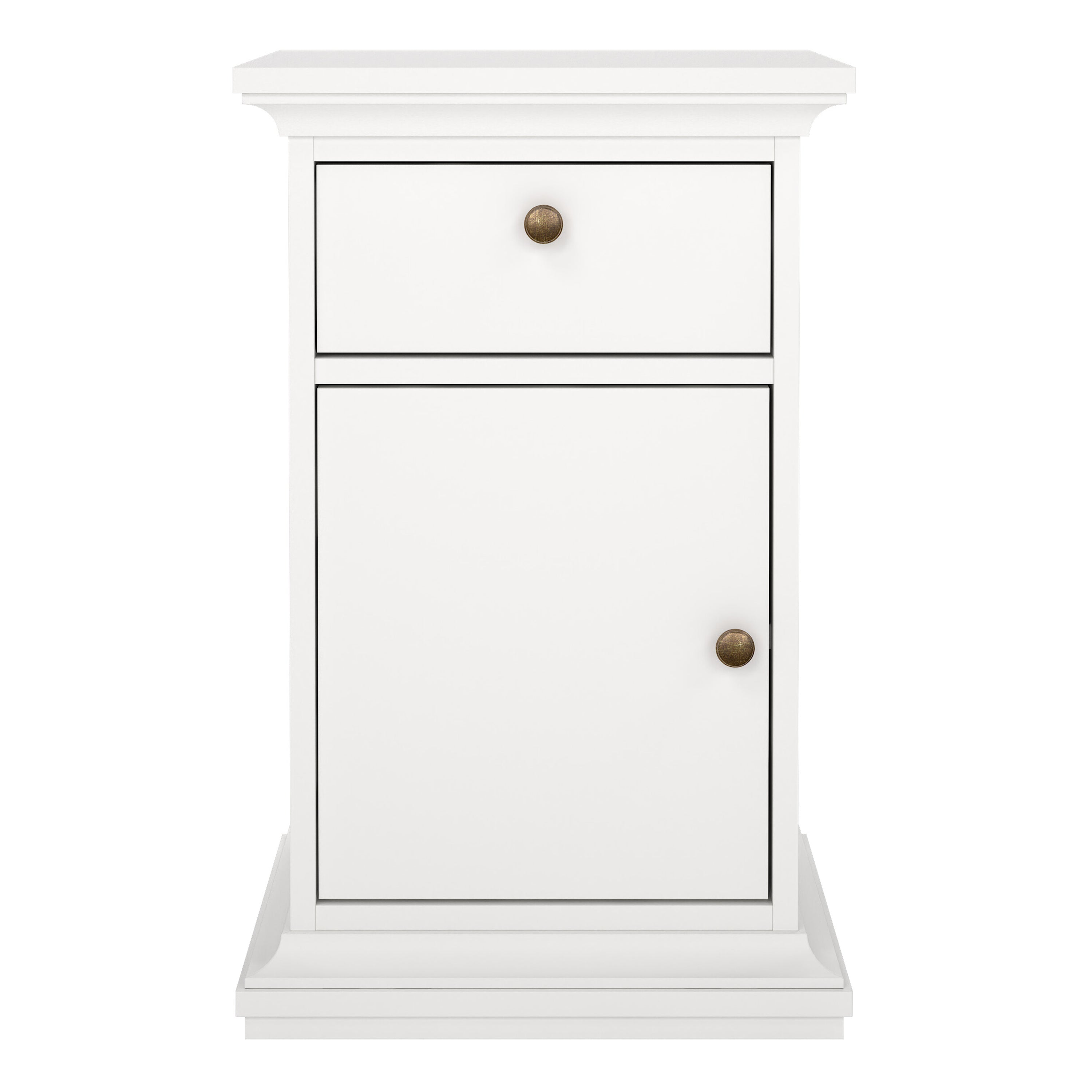 Primrose Bedside - 1 Door + 1 Drawer in White
