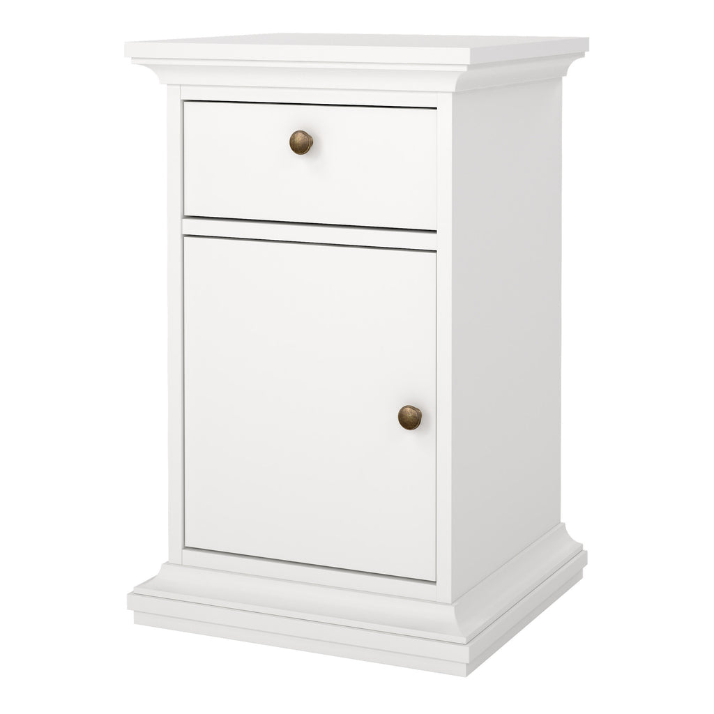 Primrose Bedside - 1 Door + 1 Drawer in White