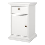 Primrose Bedside - 1 Door + 1 Drawer in White