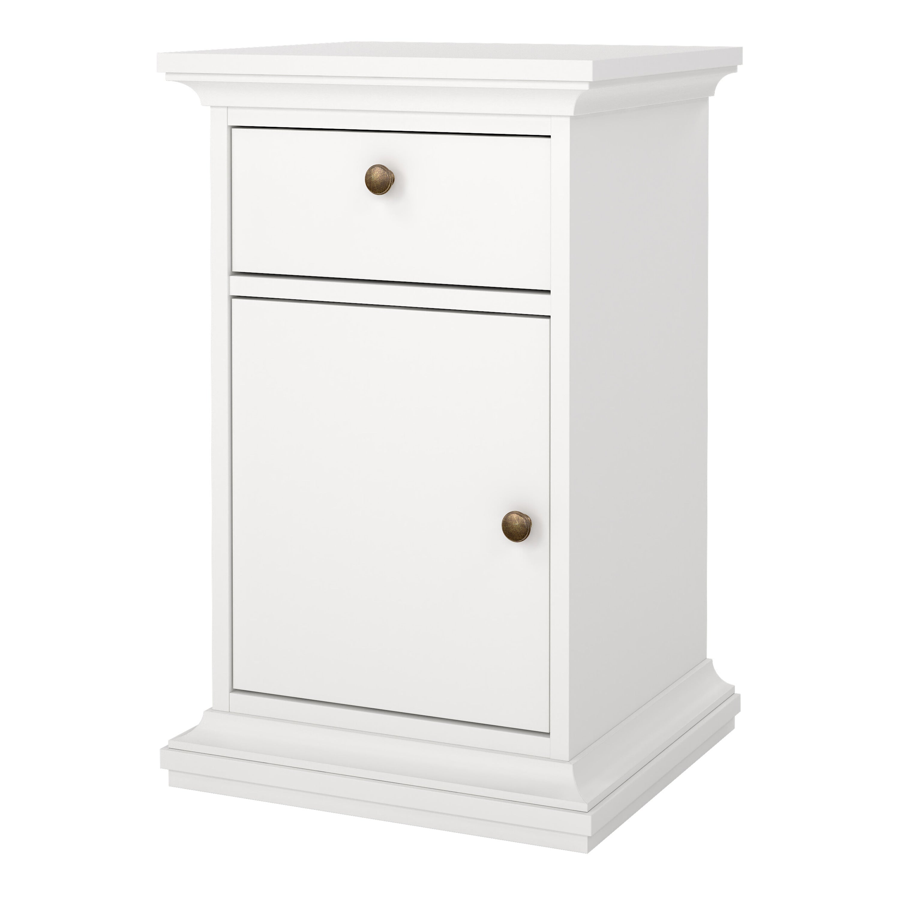 Primrose Bedside - 1 Door + 1 Drawer in White
