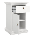 Primrose Bedside - 1 Door + 1 Drawer in White