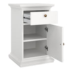 Primrose Bedside - 1 Door + 1 Drawer in White