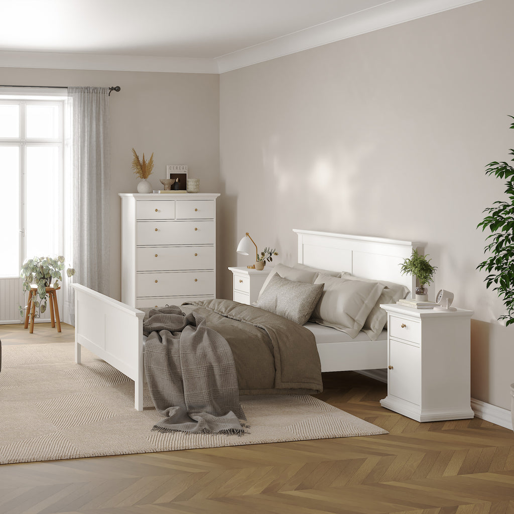 Primrose Bedside - 1 Door + 1 Drawer in White