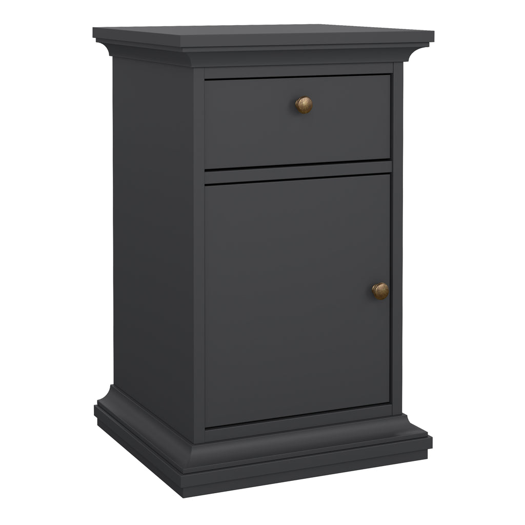 Primrose Bedside - 1 Door + 1 Drawer in Matt Grey