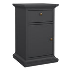 Primrose Bedside - 1 Door + 1 Drawer in Matt Grey