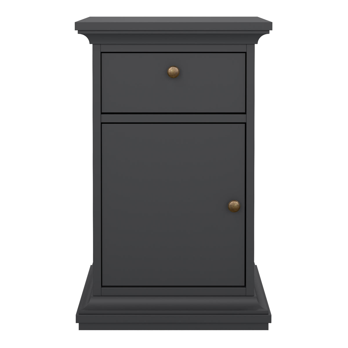 Primrose Bedside - 1 Door + 1 Drawer in Matt Grey