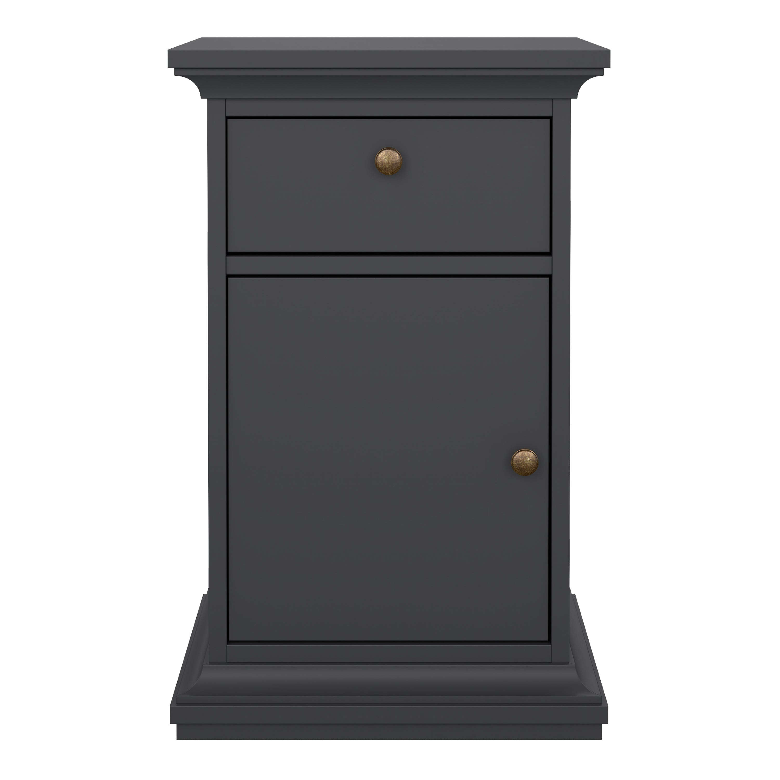 Primrose Bedside - 1 Door + 1 Drawer in Matt Grey