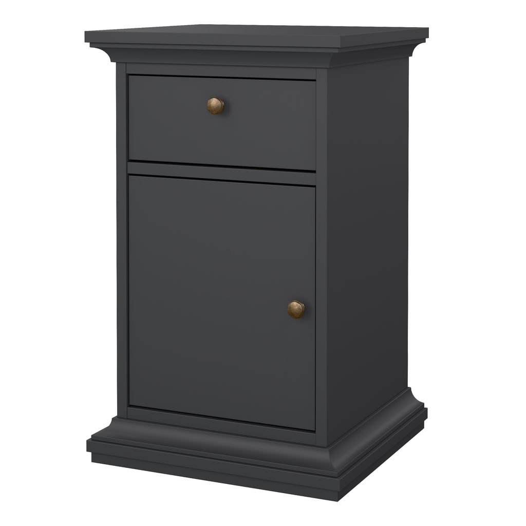 Primrose Bedside - 1 Door + 1 Drawer in Matt Grey