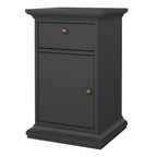 Primrose Bedside - 1 Door + 1 Drawer in Matt Grey