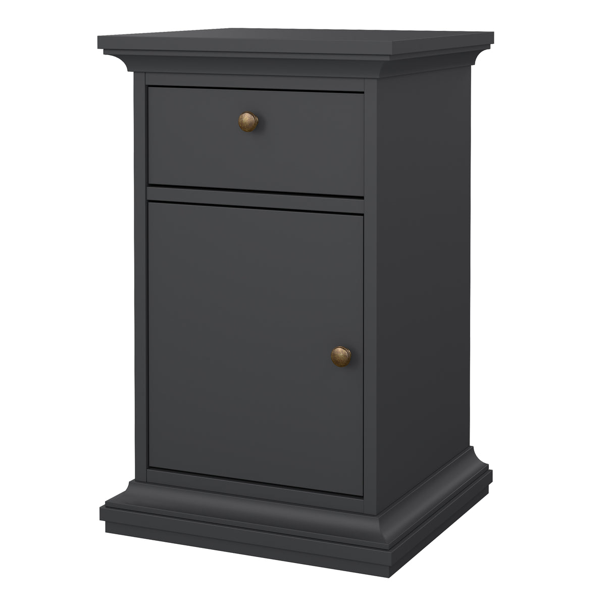 Primrose Bedside - 1 Door + 1 Drawer in Matt Grey