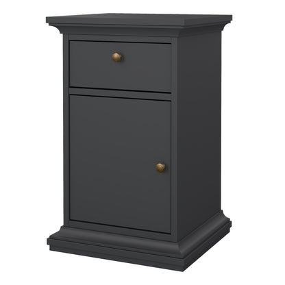 Primrose Bedside - 1 Door + 1 Drawer in Matt Grey