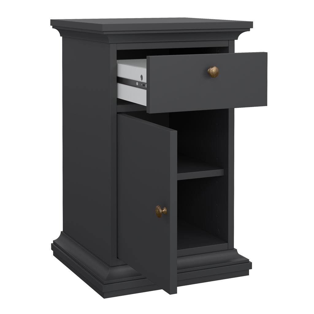 Primrose Bedside - 1 Door + 1 Drawer in Matt Grey