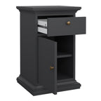 Primrose Bedside - 1 Door + 1 Drawer in Matt Grey