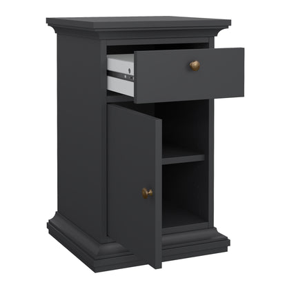 Primrose Bedside - 1 Door + 1 Drawer in Matt Grey