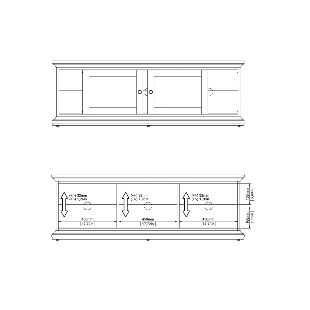 Primrose TV-unit 2 frame Doors in Matt Grey
