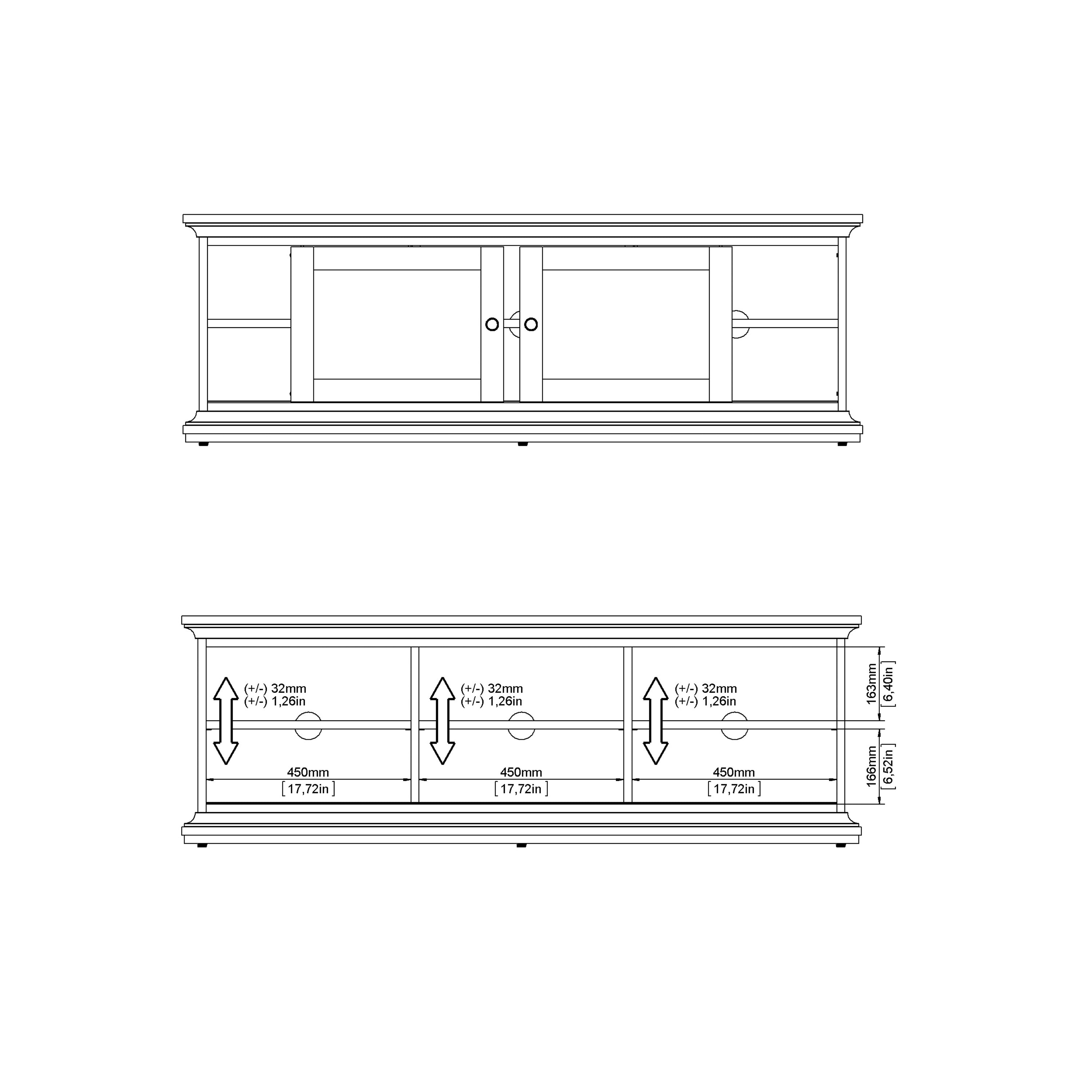 Primrose TV-unit 2 frame Doors in Matt Grey