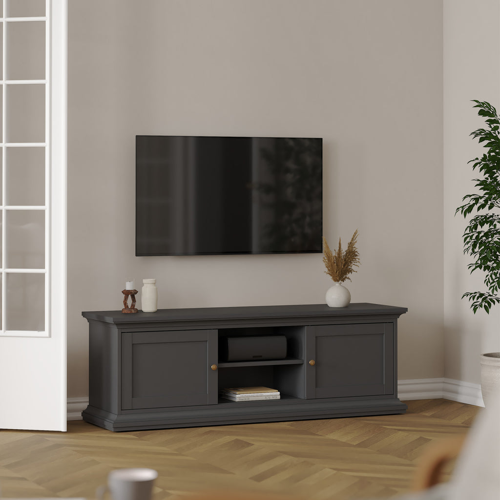 Primrose TV-unit 2 frame Doors in Matt Grey