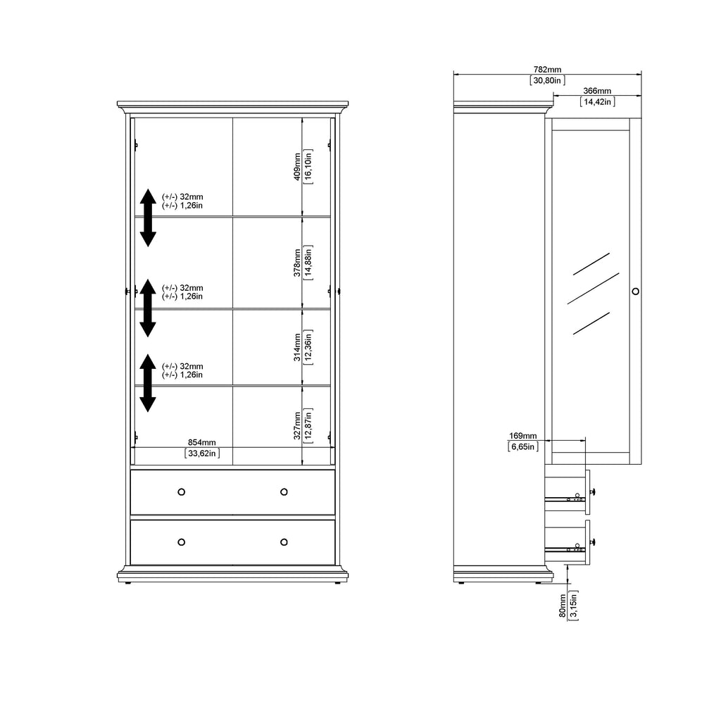 Primrose China cabinet in White