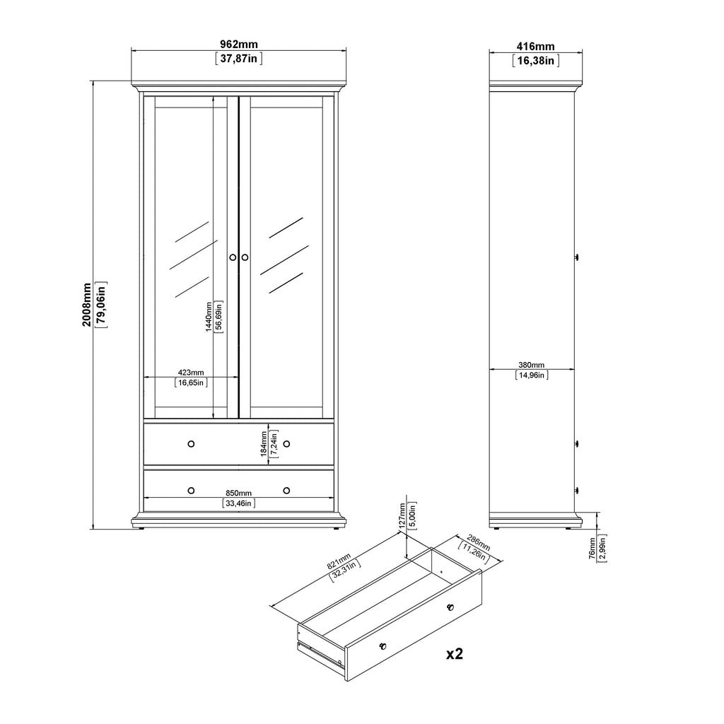 Primrose China cabinet in Matt Grey