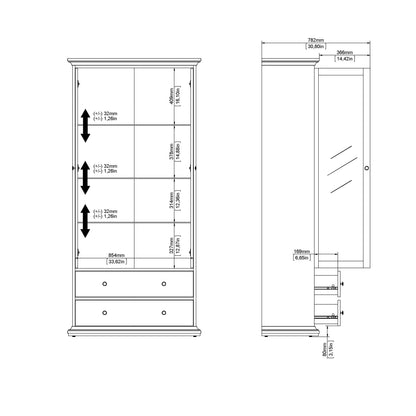 Primrose China cabinet in Matt Grey