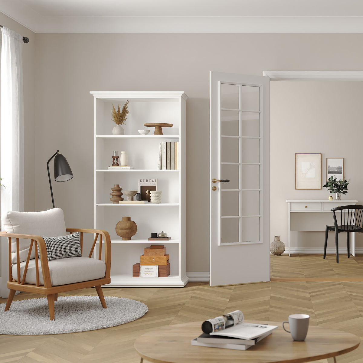 Primrose Tall Bookcase in White
