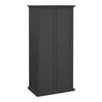 Primrose Bedroom Package - Bedside 2 Drawers + Chest of 4 Drawers + Wardrobe with 2 Doors Matt Grey