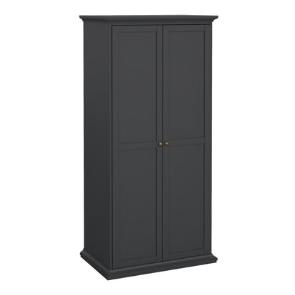 Primrose Bedroom Package - Bedside 2 Drawers + Chest of 4 Drawers + Wardrobe with 2 Doors Matt Grey
