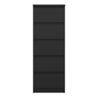 Naia Narrow Chest of 5 Drawers in Black Matt