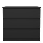 Naia Chest of 3 Drawers in Black Matt