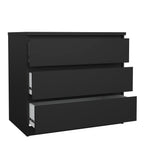 Naia Chest of 3 Drawers in Black Matt
