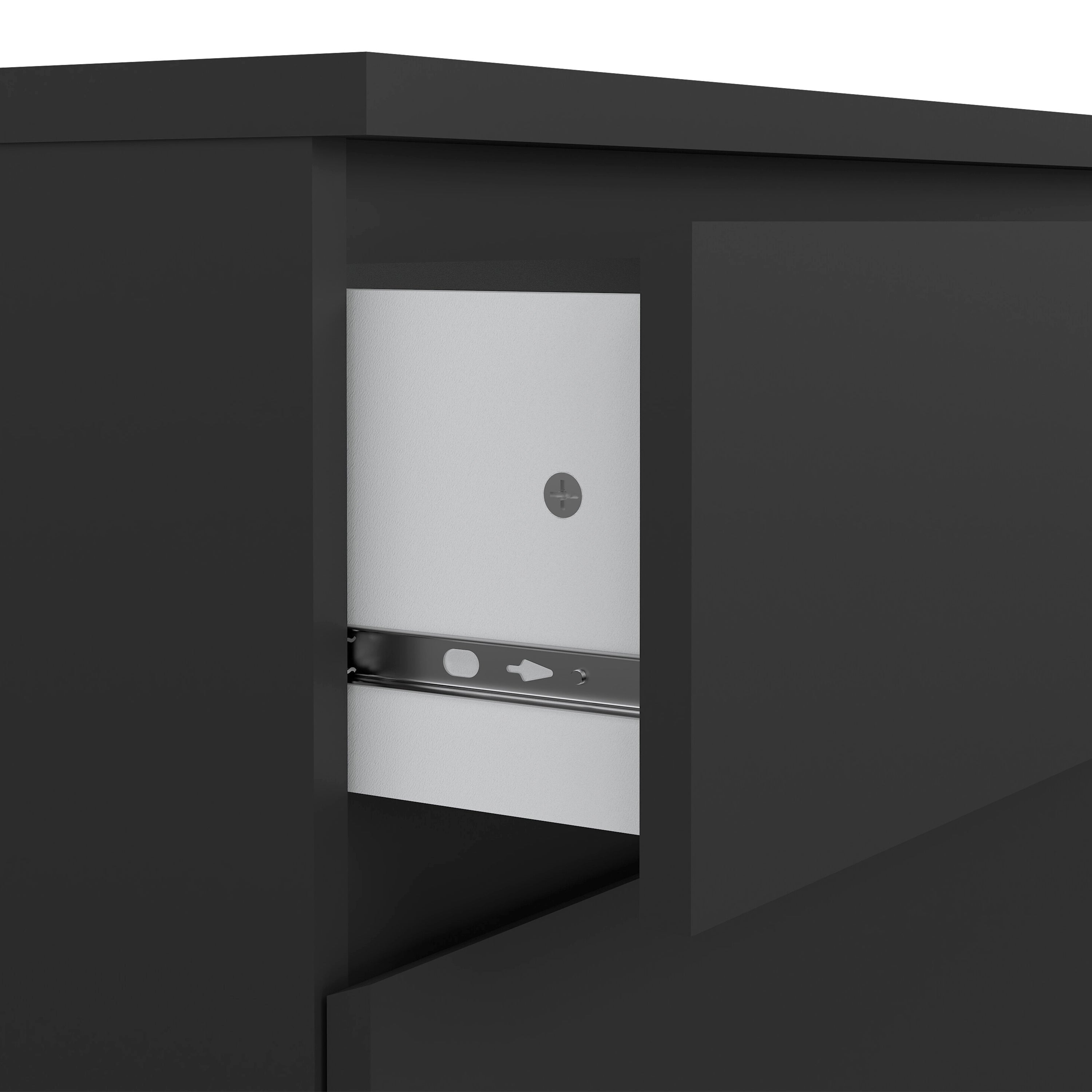 Naia Chest of 3 Drawers in Black Matt
