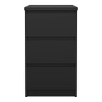 Naia Bedside 3 Drawers in Black Matt