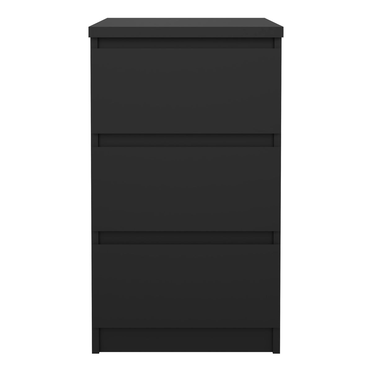 Naia Bedside 3 Drawers in Black Matt