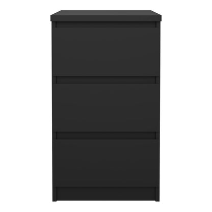 Naia Bedside 3 Drawers in Black Matt