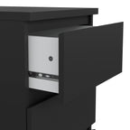 Naia Bedside 3 Drawers in Black Matt