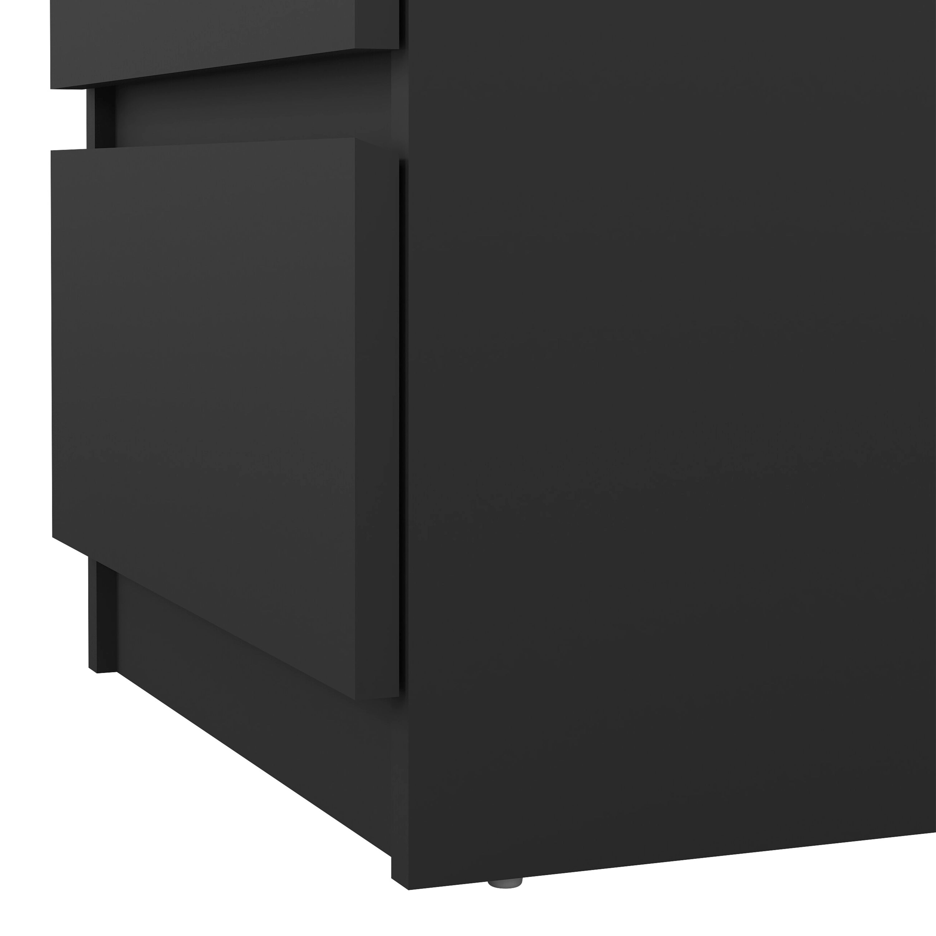 Naia Bedside 3 Drawers in Black Matt