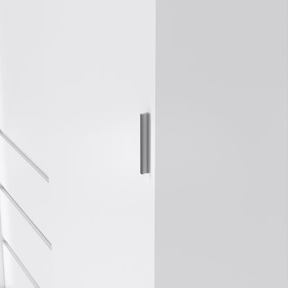 Naia Wardrobe with 1 Sliding Door 1 Door 3 Drawers in White High Gloss