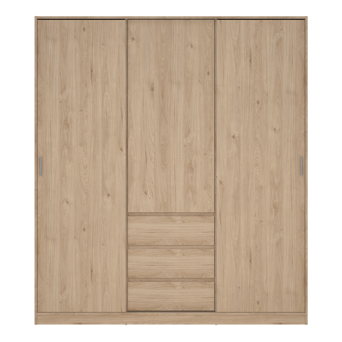 Naia Wardrobe with 2 Sliding Doors 1 Door 3 Drawers in Jackson Hickory Oak