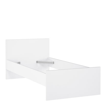 Naia Single Bed 3ft (90 x 190) in White High Gloss