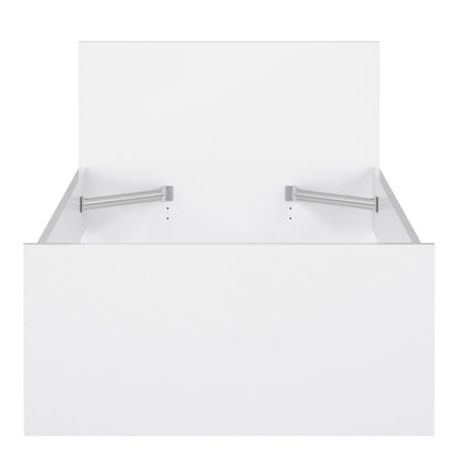 Naia Single Bed 3ft (90 x 190) in White High Gloss