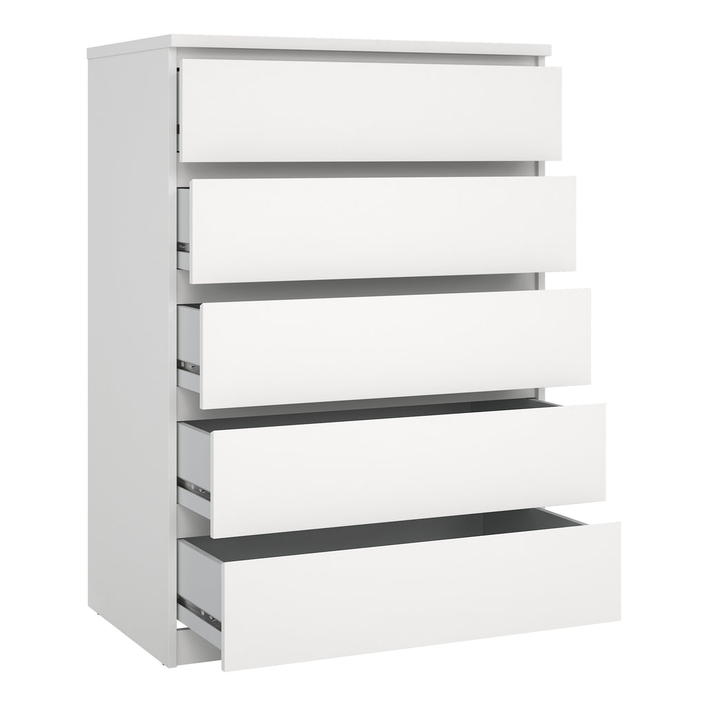 Naia Chest of 5 Drawers in White