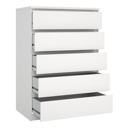 Naia Chest of 5 Drawers in White