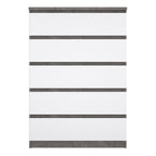 Naia Chest of 5 Drawers in Concrete and White High Gloss