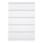 Naia Chest of 5 Drawers in White High Gloss