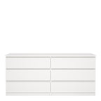 Naia Wide Chest of 6 Drawers (3+3) in White
