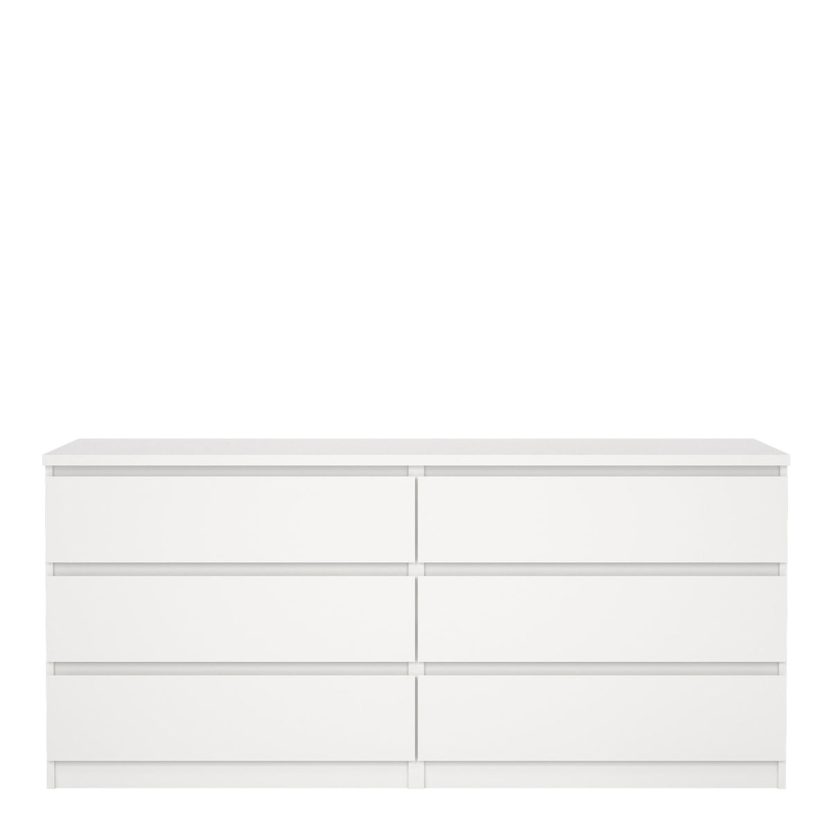 Naia Wide Chest of 6 Drawers (3+3) in White