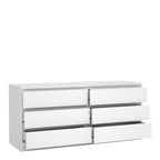 Naia Wide Chest of 6 Drawers (3+3) in White